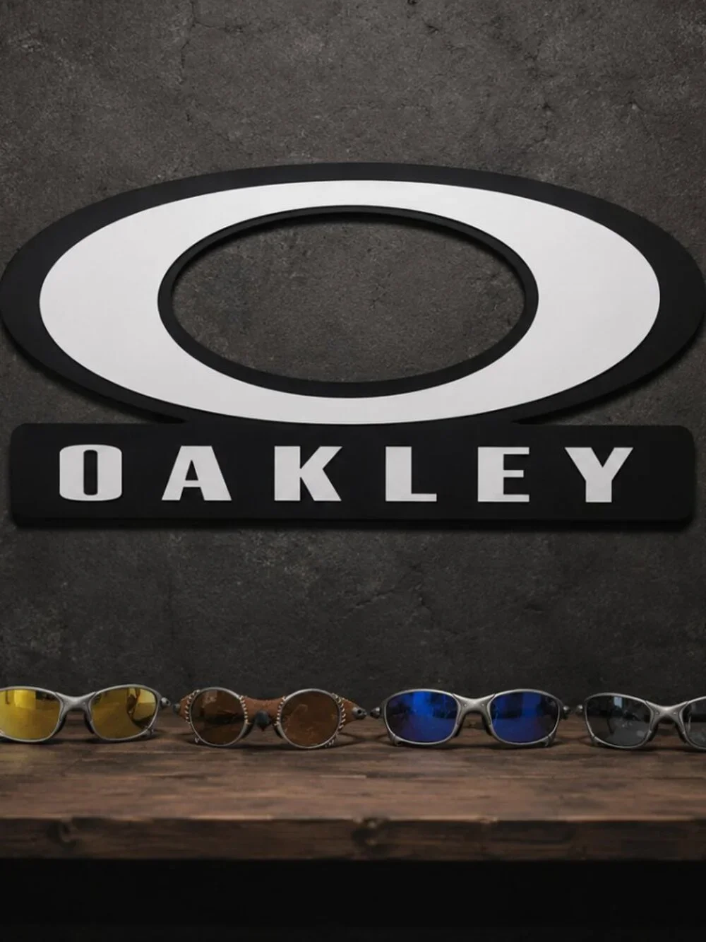 3D Printed Oakley Style 1997 Era Logo Wall Art Sign 90s Sunglasses Display